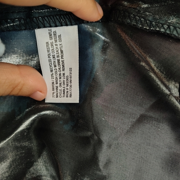 Ava & Viv Sheer Wrap Midi Dress Balloon Long Sleeve Teal Burgundy/Blue Sz 1X NWT - Picture 10 of 15